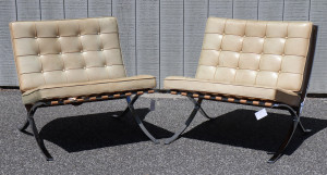 Image for Lot Pair of Knoll Barcelona Chairs