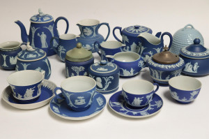 Image for Lot Approx. 20 Wedgwood Blue Jasper Dip Tea Wares