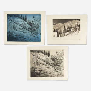 Image for Lot Don Crouch - Group, three (3) 1 Elk, 2 Moose scenes