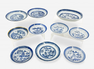 Image for Lot Group of Chinese Export Porcelain Blue and White Dishes