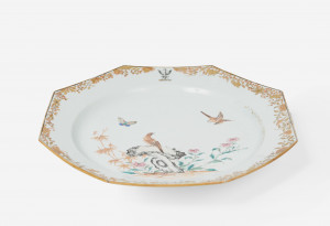 Image for Lot A Chinese Export Hand-painted Dish 19th Century