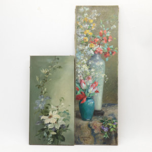 Image for Lot 2 Floral Paintings O/C