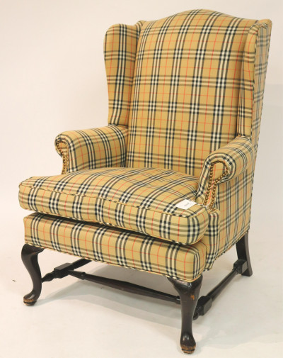Image for Lot Queen Ann Style Wing Chair, 19th C.