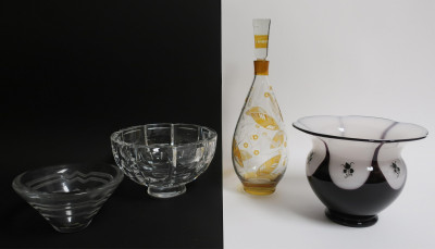 Image for Lot 3 Art Deco Glass Bowls & Decanter