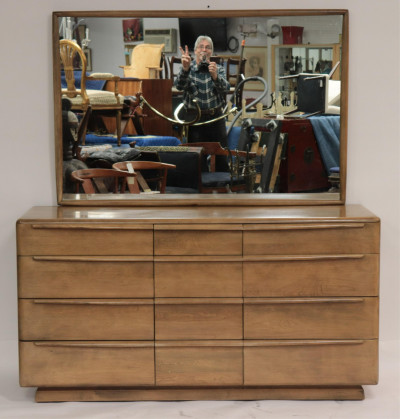 Image for Lot Heywood Wakefield Cherry Dresser with Mirror