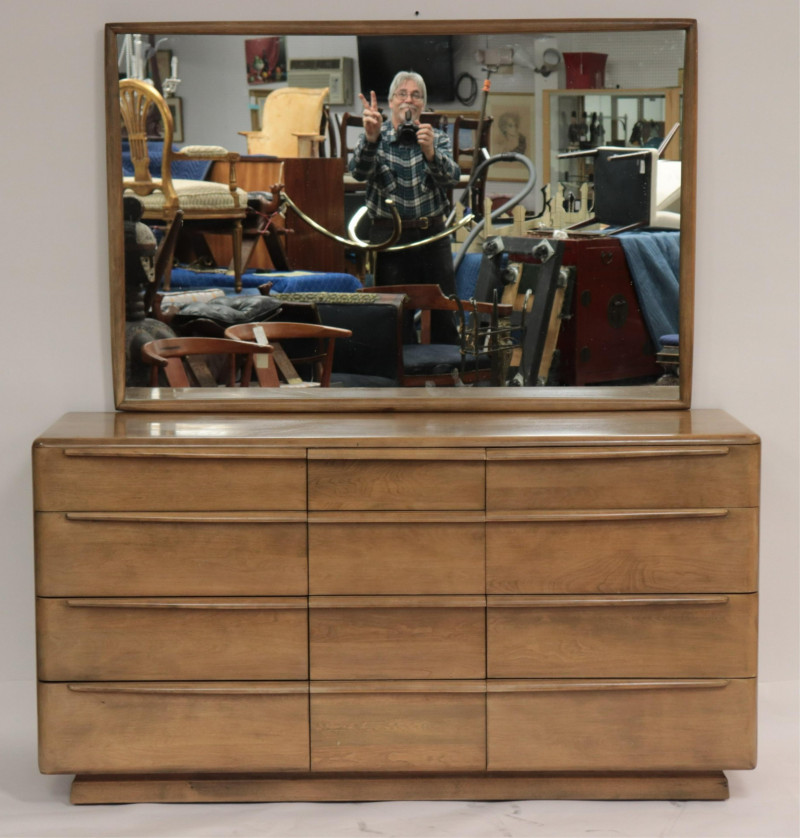 Heywood Wakefield Cherry Dresser with Mirror