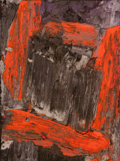 Image for Lot Edvins Strautmanis - Untitled (Composition in orange, violet, and black)