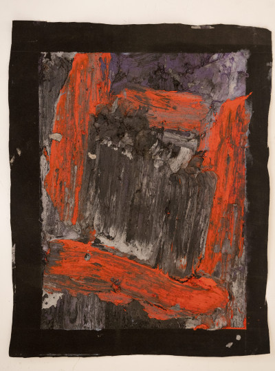 Edvins Strautmanis - Untitled (Composition in orange, violet, and black)