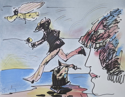 Image for Lot Peter Max - Study for Runner and Flying Sage