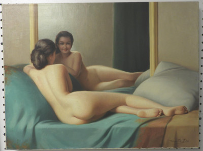 Robert Duflos - Nude Facing Mirror