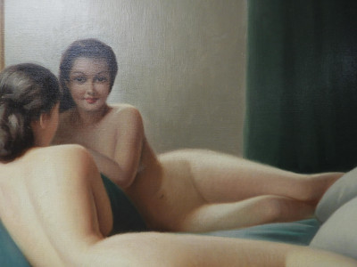Robert Duflos - Nude Facing Mirror