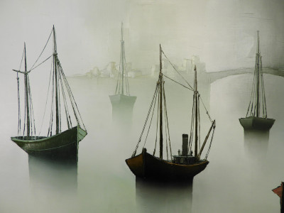 Gilbert Bria - Boats in the Mist