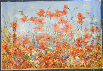 A. Flores - Red Poppies in the Field