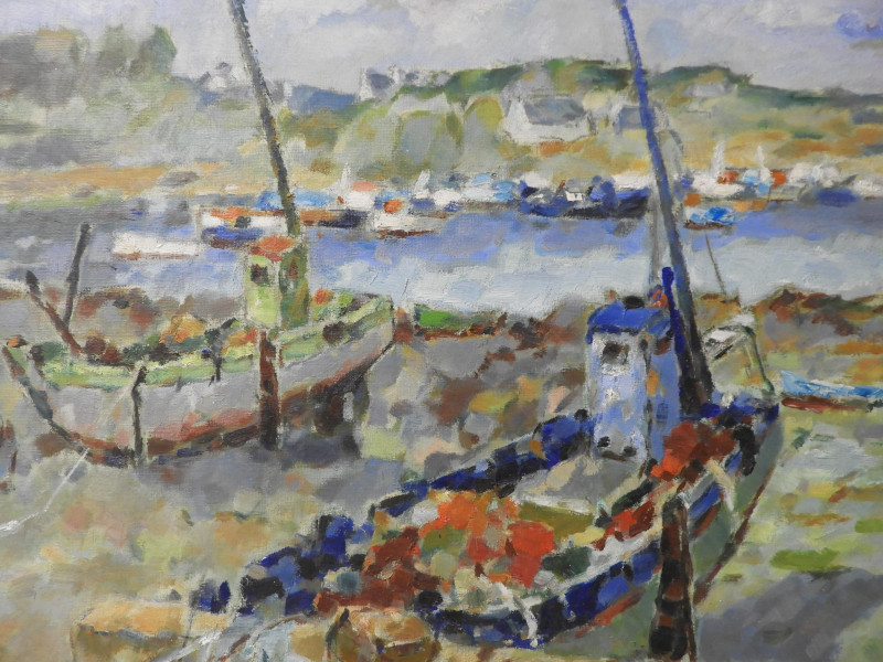 Alfred Chagniot - Fishing Boats on Beach
