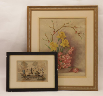 Image for Lot Henry Bunbury Engraving & a Daffodils Print