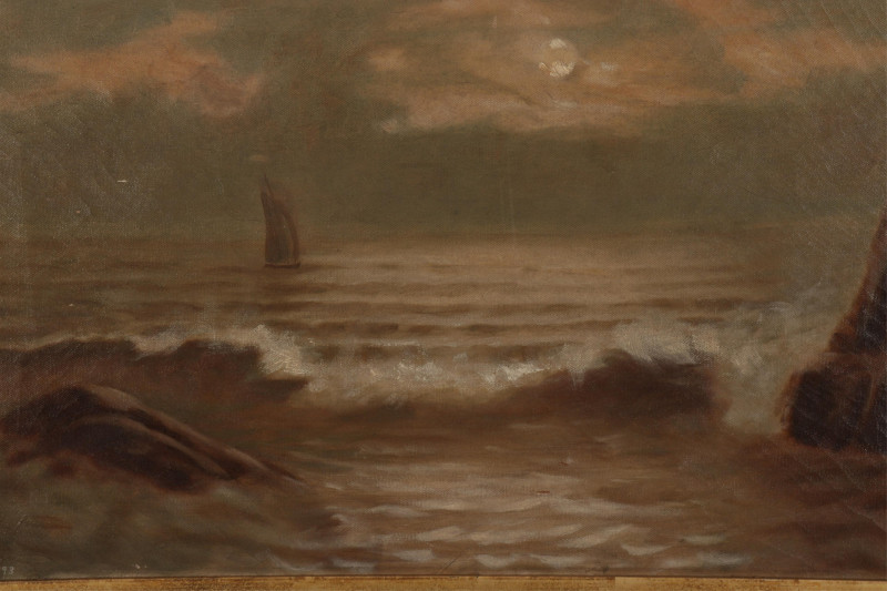 G.A. Noltey - Surfscape W/C and Pastel c. 1900