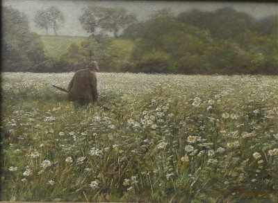 Wilhelm Schwar - Peasant in Field O/B