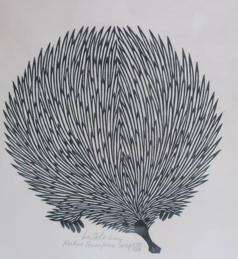Jaques Hnizdovsky "Native Porcupine" Woodcut