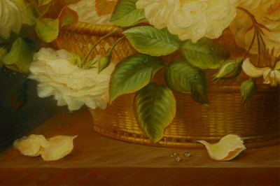 Contemporary O/C "Still Life Flower Filled Basket"