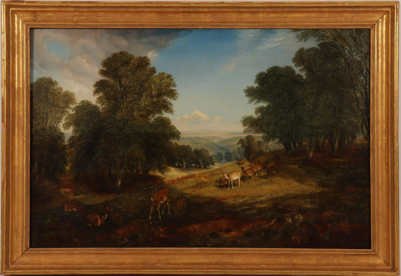 Deer in a Landscape, O/C after H.W.Banks David