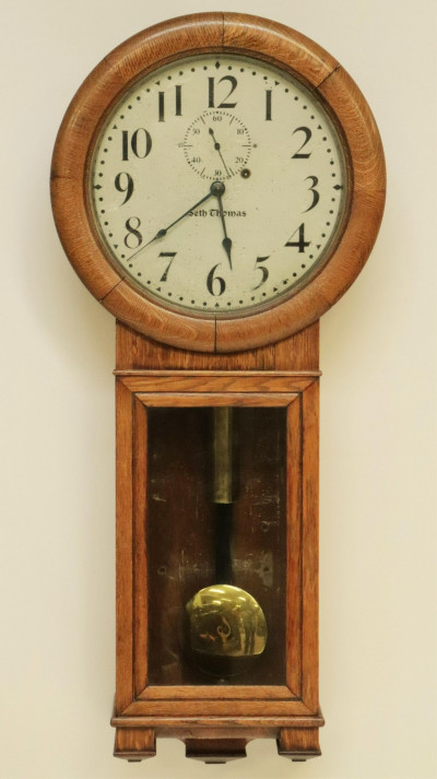 Image for Lot Seth Thomas Regulator Oak Case Clock