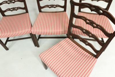 Set of 4 Chippendale Style Ribbon Back Side Chairs
