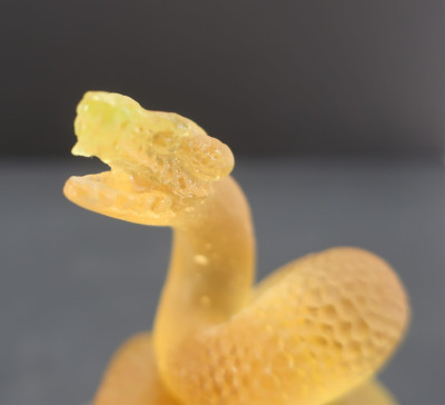 Daum Amber Glass Coiled Snake