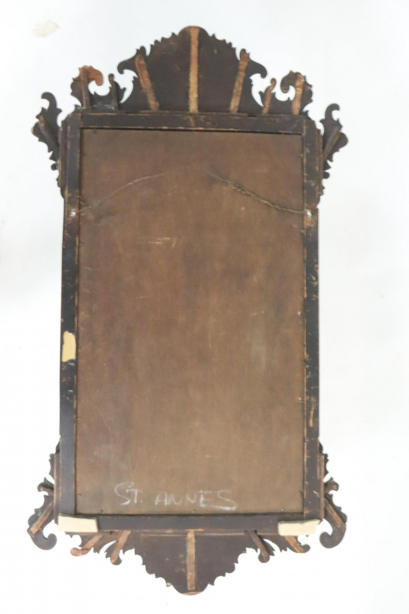 Antique Scroll-Cut Chippendale Wall Mirror