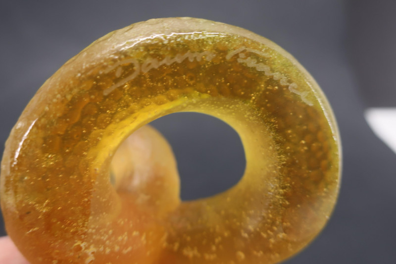 Daum Amber Glass Coiled Snake