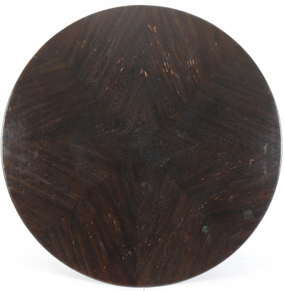 Image for Lot Round Dark Stained Wood Table Top