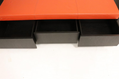 Large Contemporary Black Painted Oak Bench