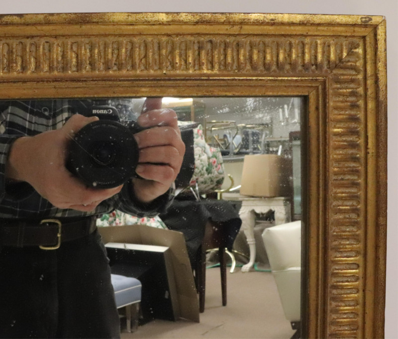 Large Louis XVI Style Gilt Rectangular Mirror