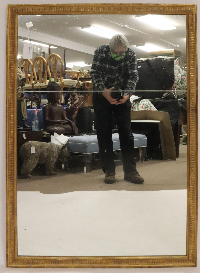Large Louis XVI Style Gilt Rectangular Mirror