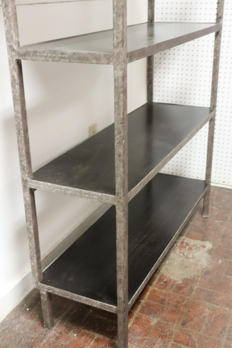 Contemporary Patinated Metal Tall Etagere