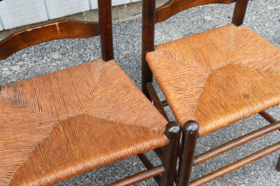 7 Wood/Rush Ladder Back Chairs