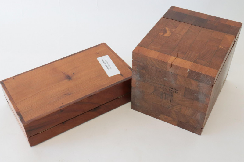 2 Gilt Bronze & 2 Wood Boxes