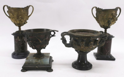 4 Bronze Urns