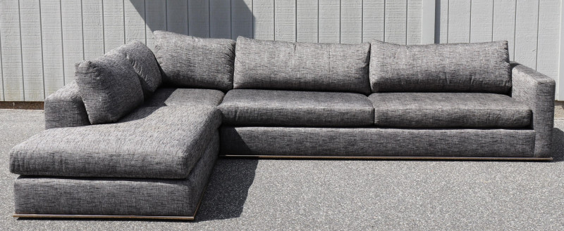 Nathan Anthony Chrome & Cotton Sectional Couch