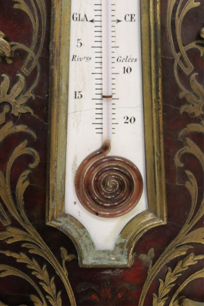Boulle Marquetry Wall Clock Barometer, F. Lesage