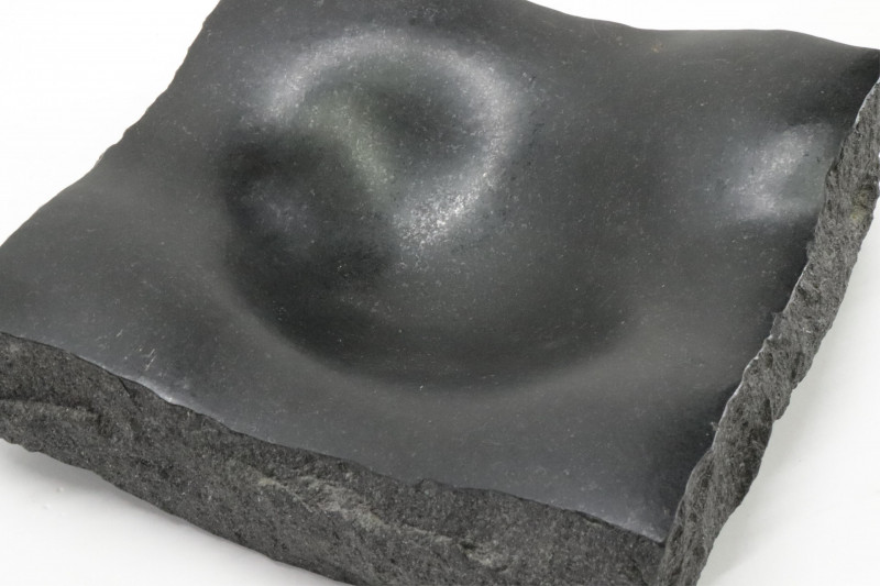 Black Granite Sculptural Dish, style of M. Nagare