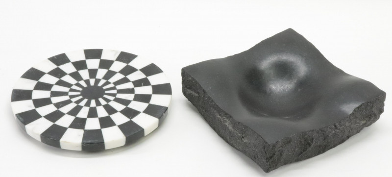 Black Granite Sculptural Dish, style of M. Nagare