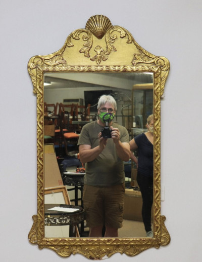 Early Georgian Style Gilt Decorated Mirror & other