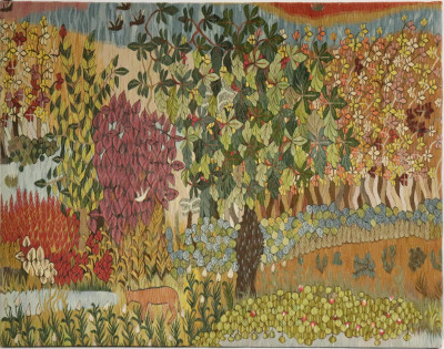 Image for Lot Large German Jugendstil Wool Tapestry