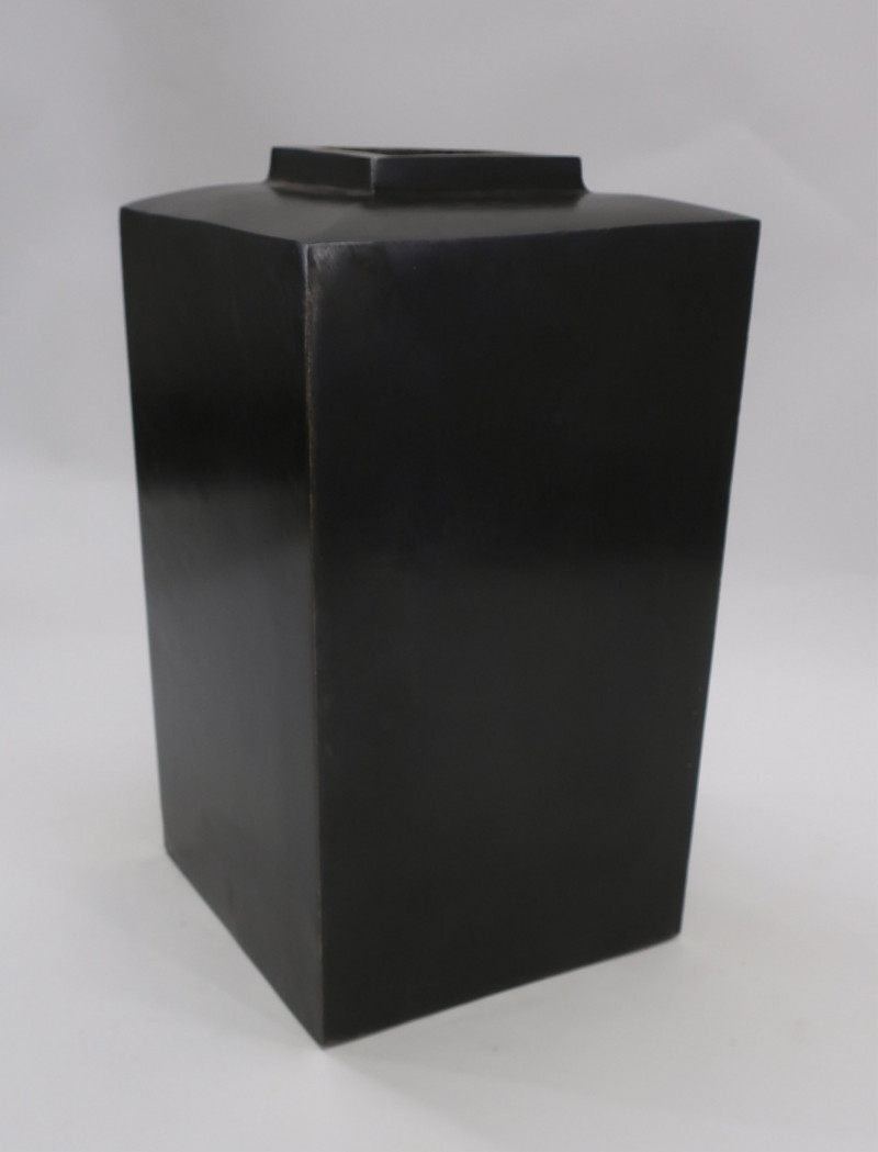 Bronze Square Sided Vase, possibly Japanese