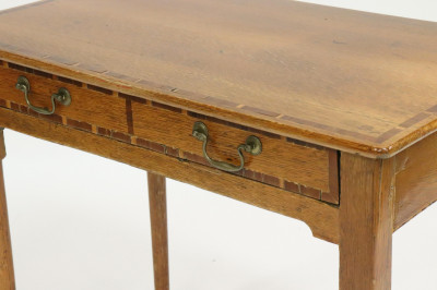 George III Inlaid Oak Side Table, Late 18th C.