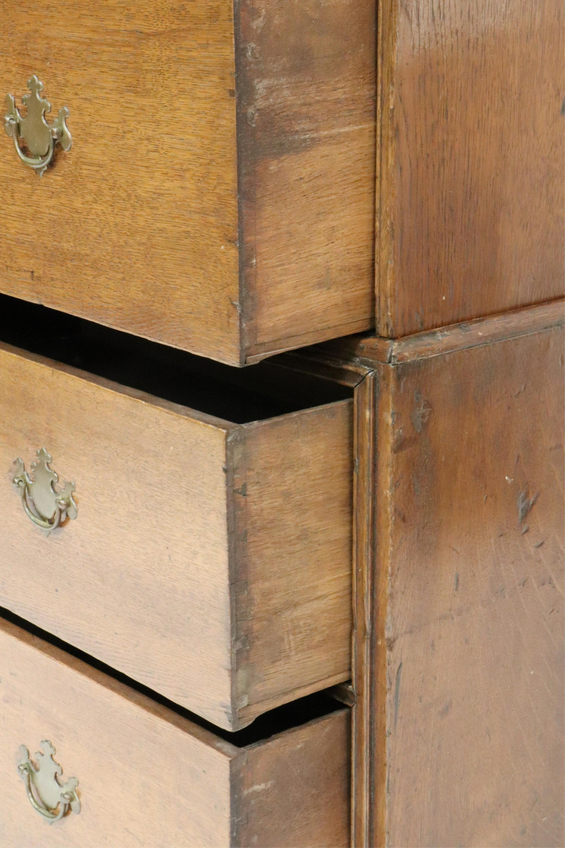 George III Oak Chest on Chest, 18th C.