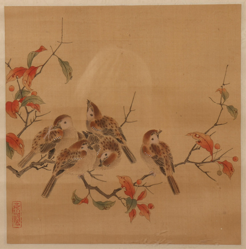 8 Asian Artworks, ink & paint on silk