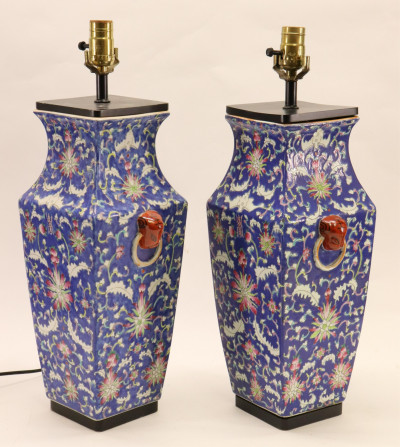 Pair of Asian Ceramic Vases as Table Lamps
