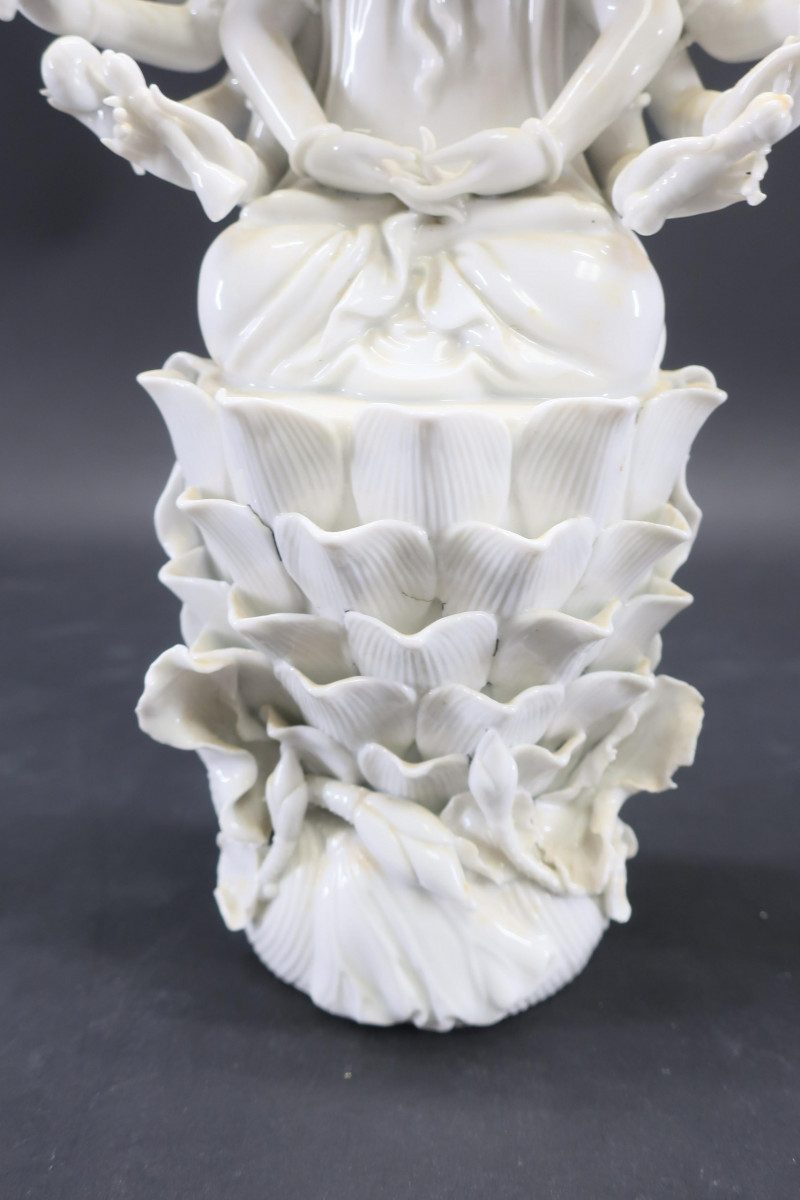 Chinese Blanc-de-Chine Porcelain Multi-Armed Guany