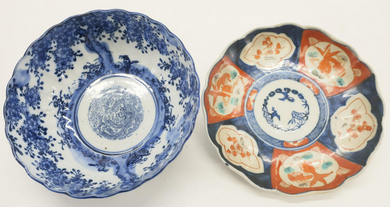 Two Japanese Printed and Painted Porcelain dishes